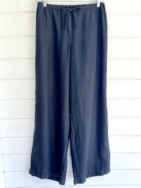 CP SHADES Jenn 100% Linen Wide Leg Pants in Midnight - M